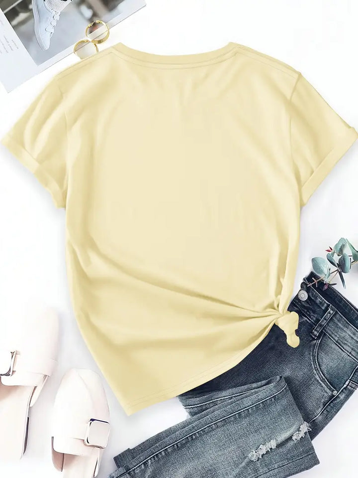 Aimilia - Elegante Camiseta De Manga Corta Con Estampado Floral