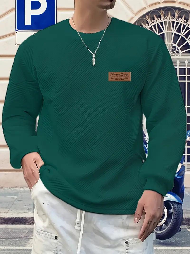 Malinga - Sudadera Informal Con Estampado Geométrico y Manga Larga