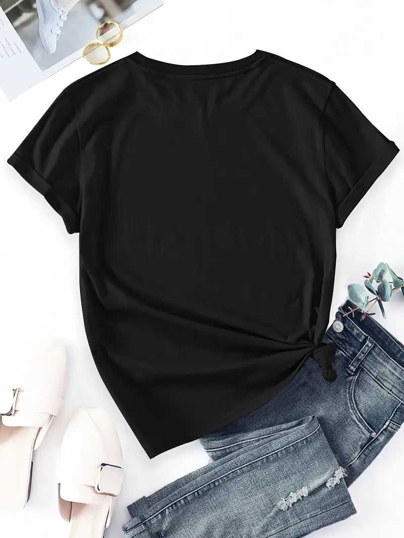 Aimilia - Elegante Camiseta De Manga Corta Con Estampado Floral
