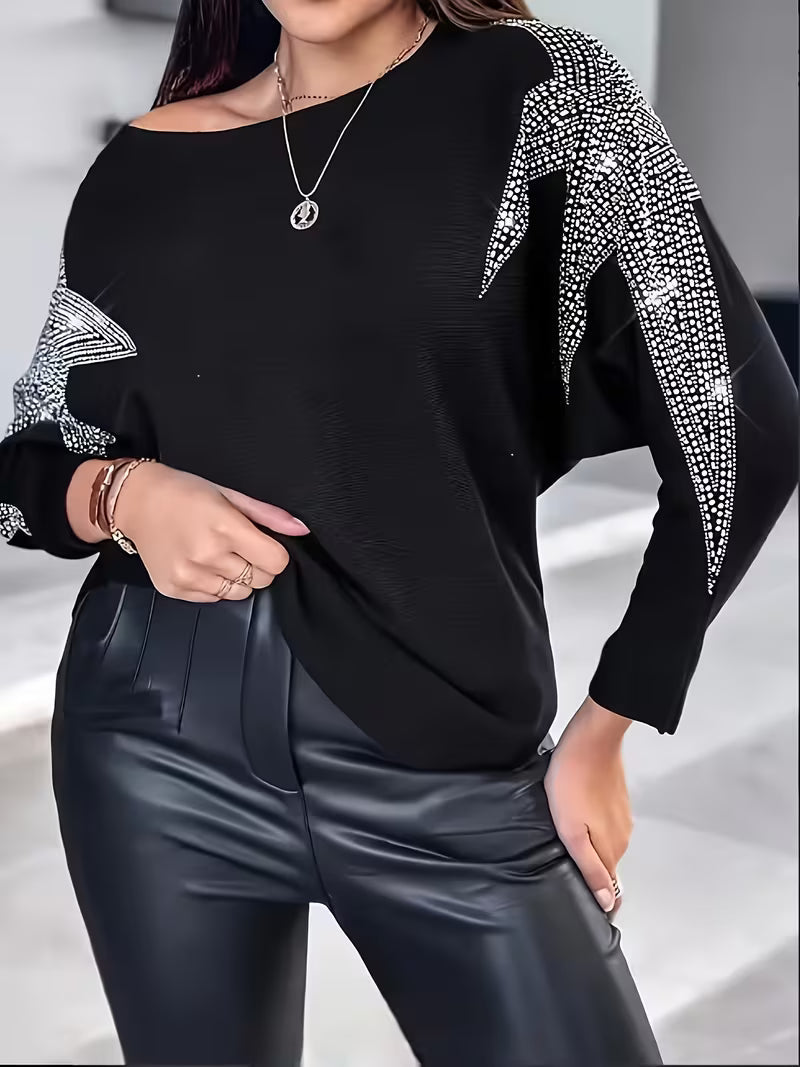 Bernardino - Elegante Jersey de Manga Larga Con Estampado de Estrellas
