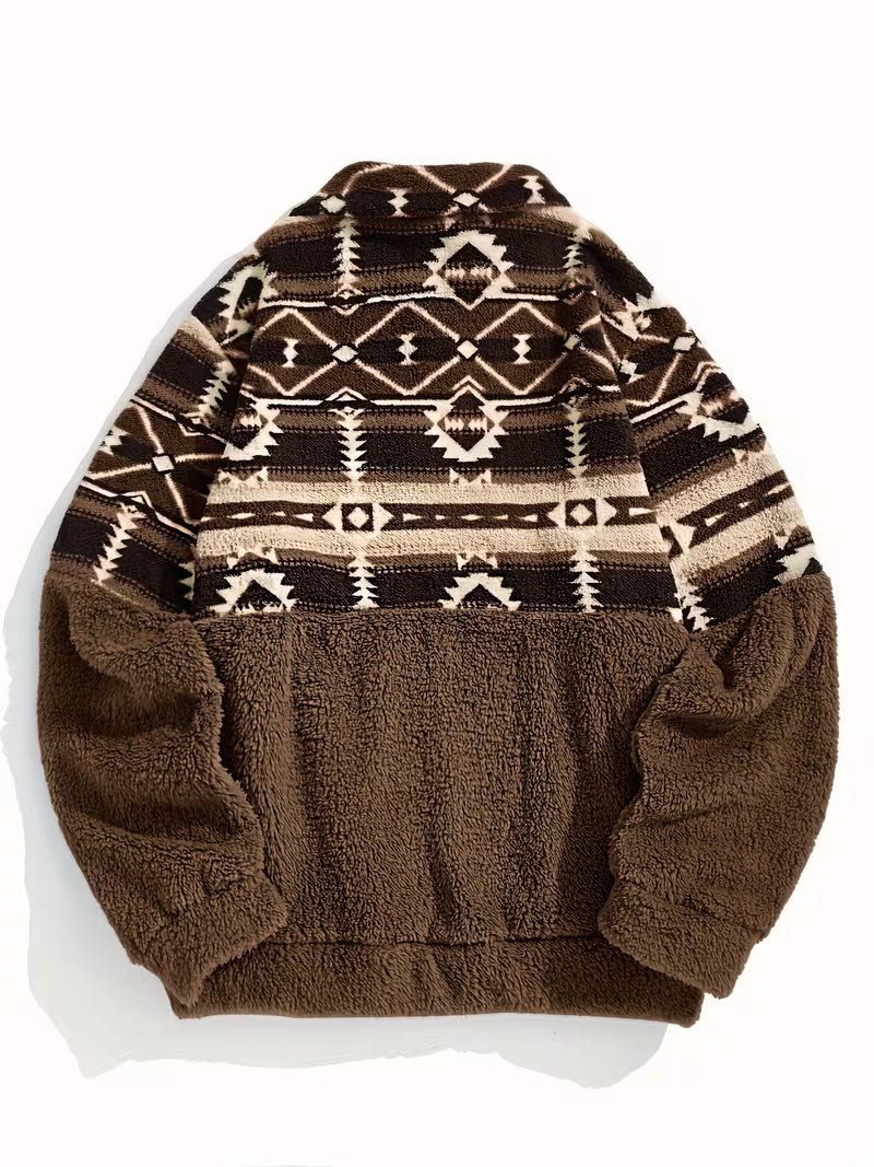 Limina - Sudadera De Felpa Con Estampado Geométrico Y Media Cremallera