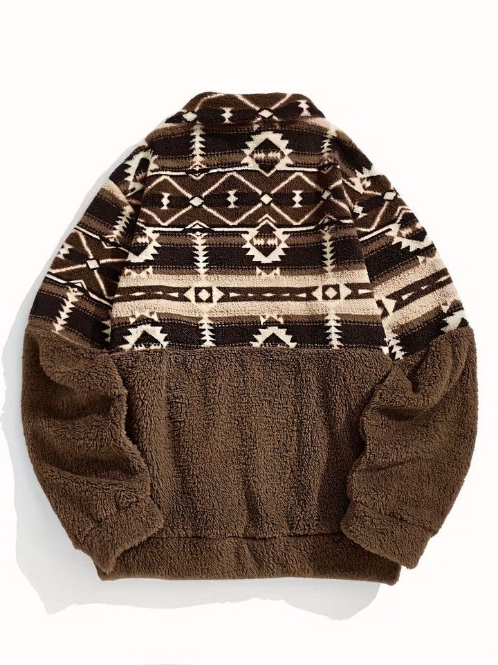 Limina - Sudadera De Felpa Con Estampado Geométrico Y Media Cremallera