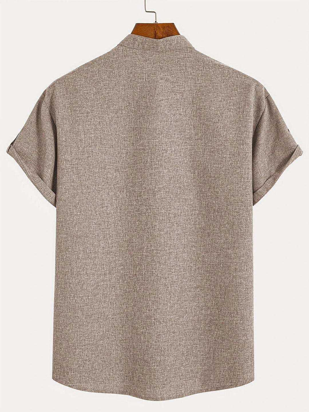 Elliott - Elegante Manga Corta Camisa Con Cuello Alto