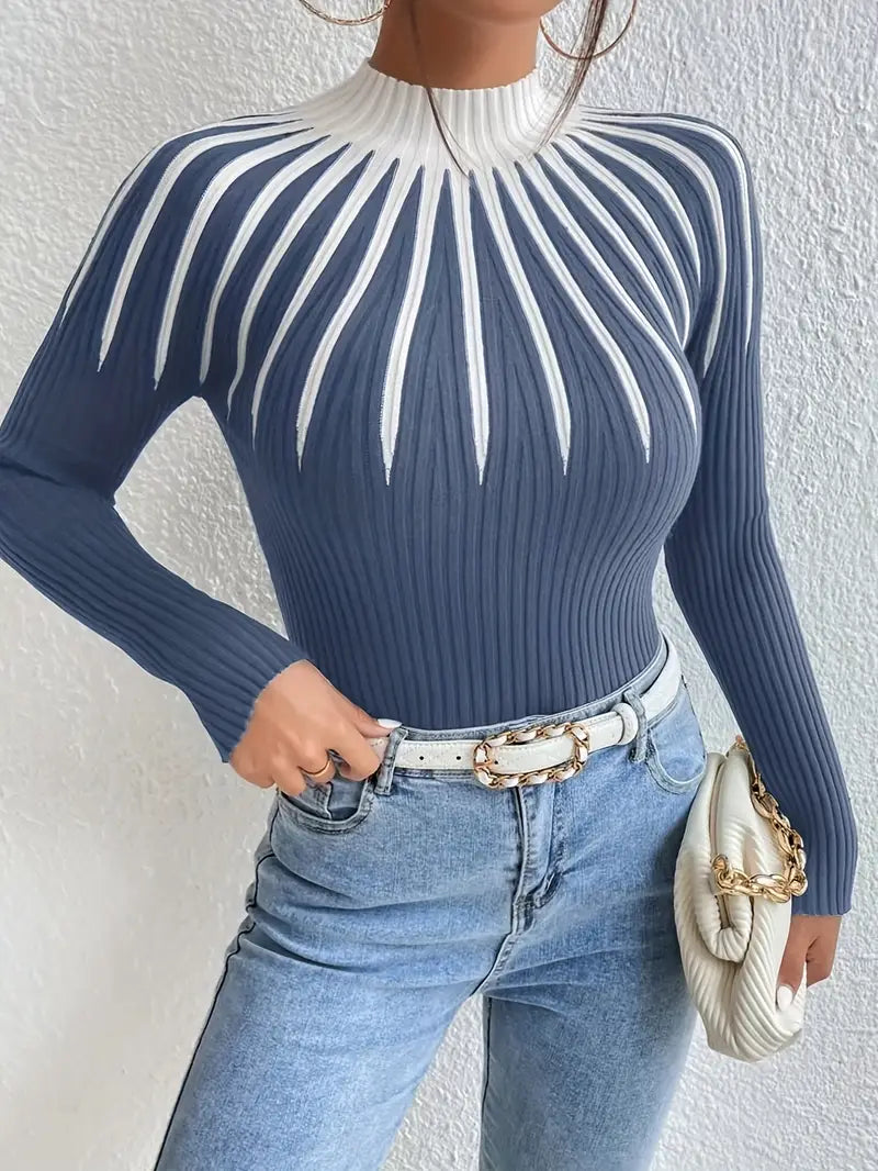 Maider - Elegante Jersey De Manga Larga Con Cuello Alto