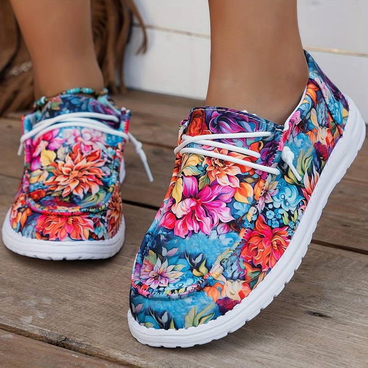 Meiriya - Zapatillas Informales Con Estampado Floral Grande