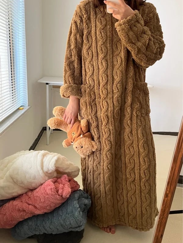 Vreni - Ropa De Casa De Terciopelo Coral De Invierno