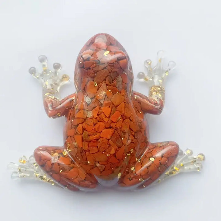 Frostone - Escultura de Rana de Cristal Para Decoración Del Hogar