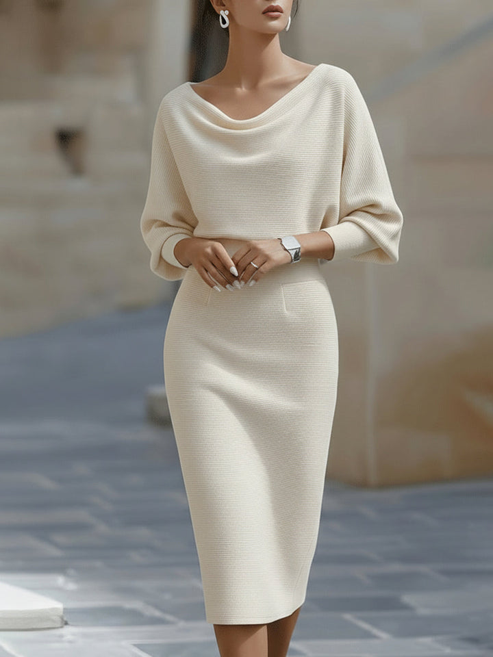 Amyy - Vestido Midi Elegante De Manga Larga