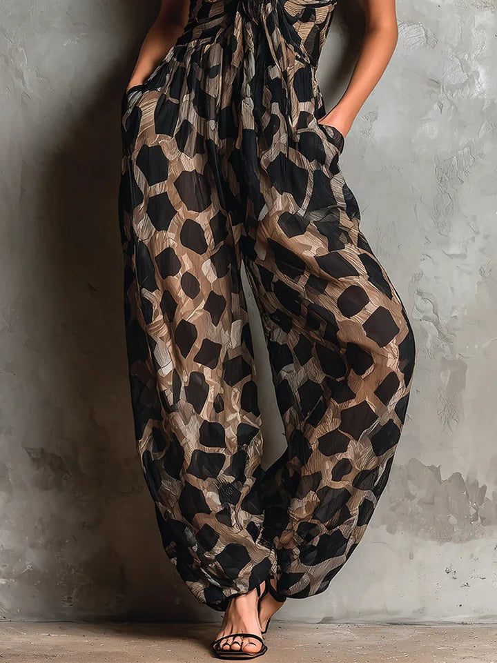 Apophia - Mono Con Estampado Animal Y Escote Halter