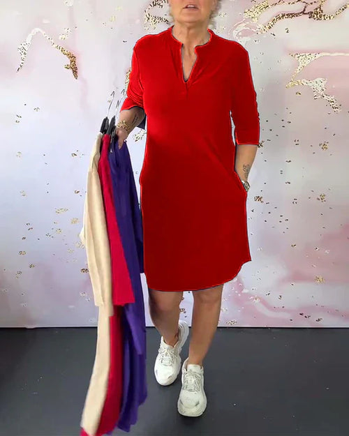Sabela - Vestido Sencillo y Elegante Con Cuello En V