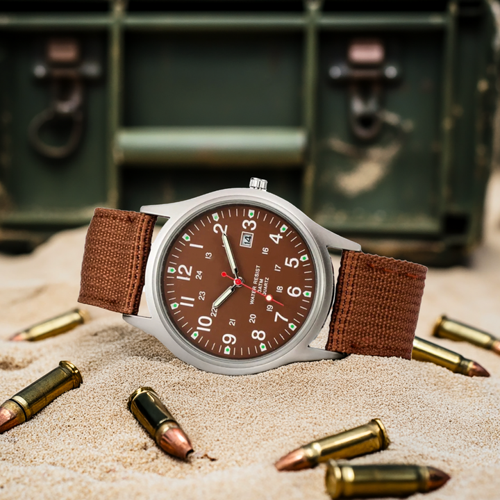 Reloj de pulsera informal inspirado en el militar