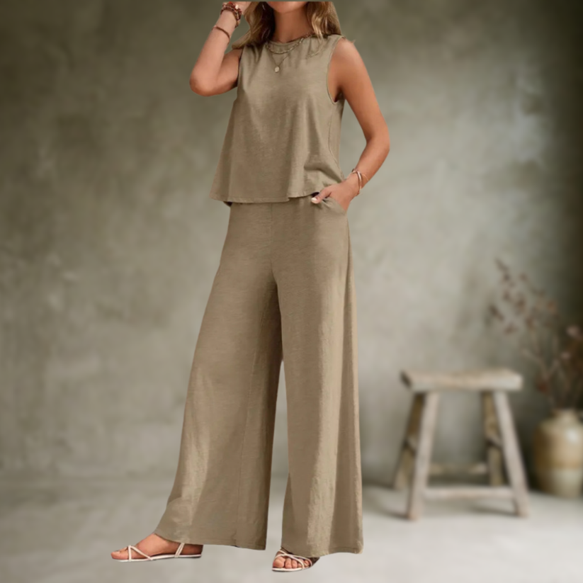 Alizeh - Elegante Conjunto De Dos Piezas Sin Mangas