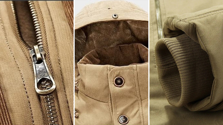 Aziel - Chaqueta Acolchada De Invierno Con Múltiples Bolsillos