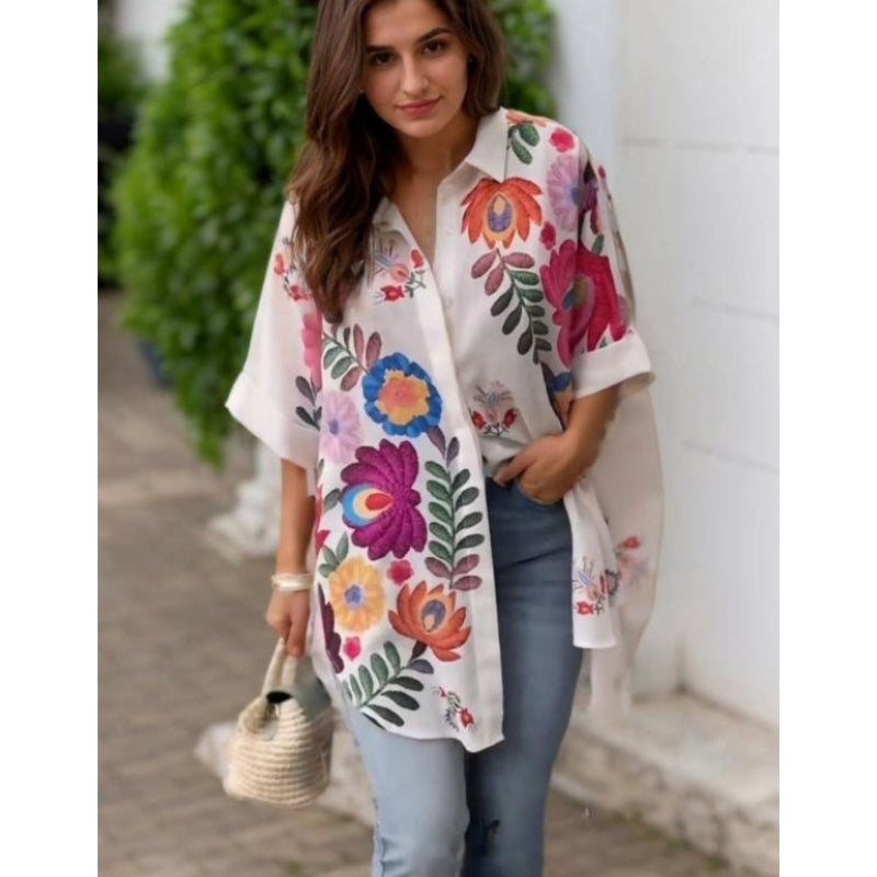 Rossella - Camisa Elegante Con Estampado Floral