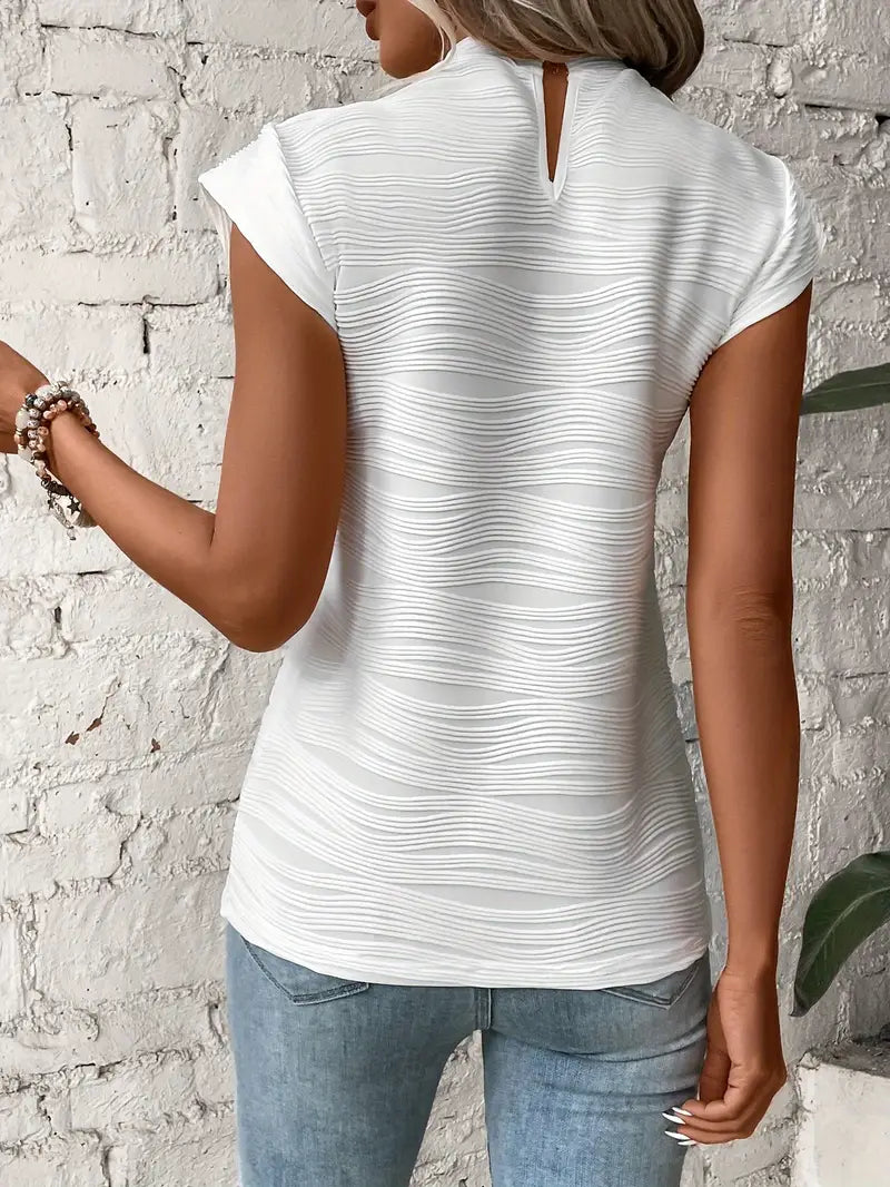 Carolyn - Camiseta Elegante Con Cuello Redondo