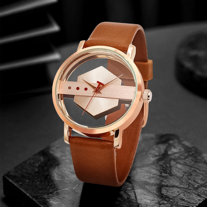 DialVorn - Reloj Con Correa Y Esfera Geométrica