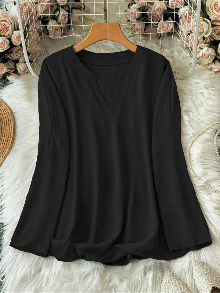 Shawna - Blusa Con Cuello En V y Manga Larga