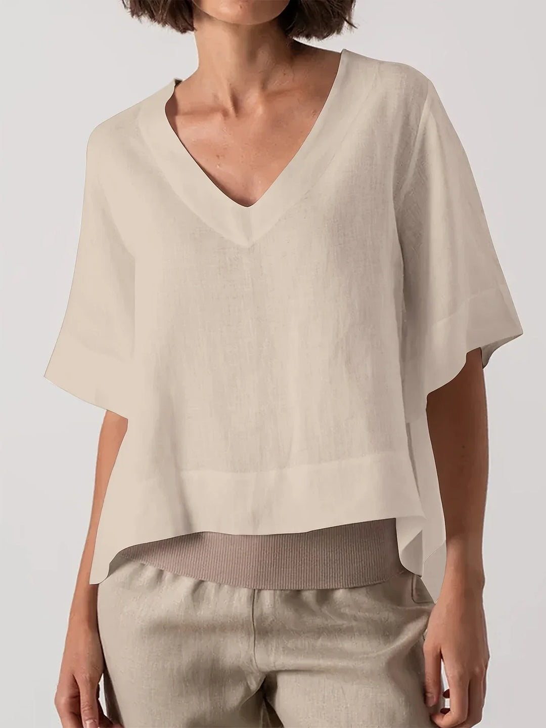 Mattea - Informal Ajuste Holgado Arriba Con Cuello En V