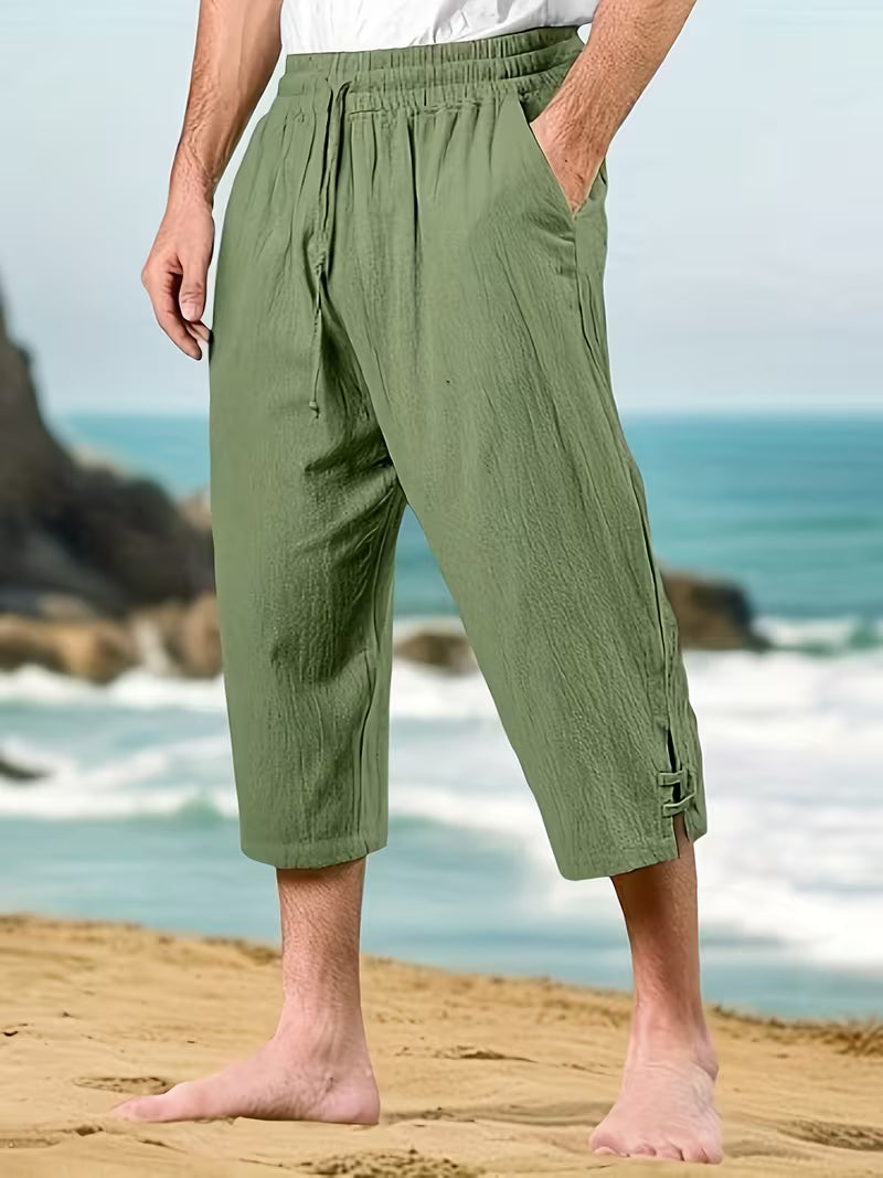 Eksteen - Pantalones Informales De Lino Con Múltiples Bolsillos