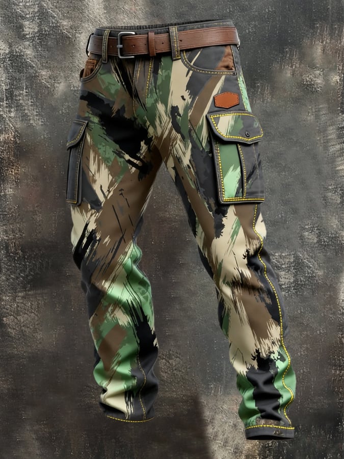 Sonny - Pantalón Vintage De Camuflaje Con Múltiples Bolsillos