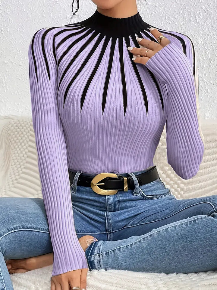 Maider - Elegante Jersey De Manga Larga Con Cuello Alto