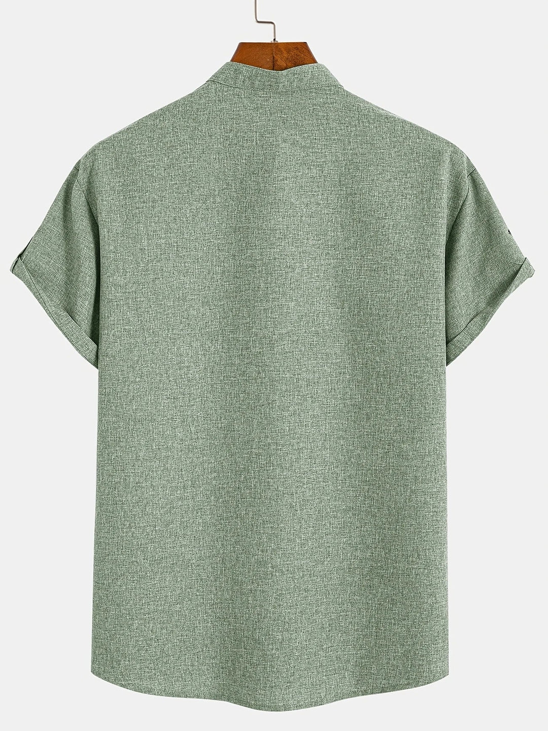 Elliott - Elegante Manga Corta Camisa Con Cuello Alto