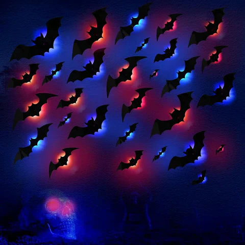 GlowWing - Murciélagos Luminosos en 3D Muro De Halloween Pegatinas Decorativas