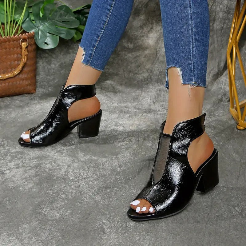 Thomis - Sandalias De Cuero Antideslizantes Con Punta Abierta