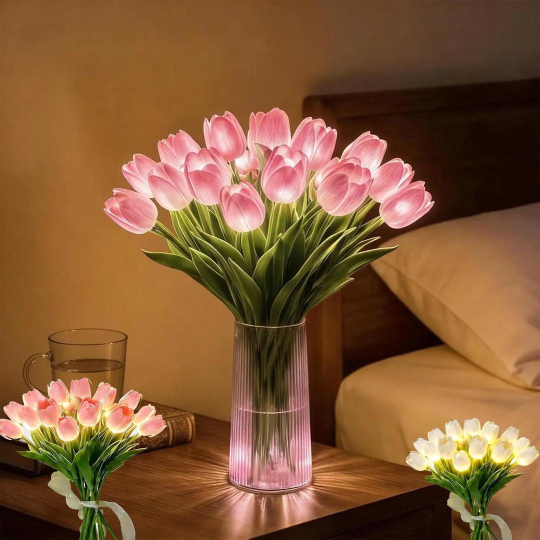Petaluxe - Elegante Lámpara LED Con Forma De Jarrón Para Una Decoración Acogedora Del Hogar