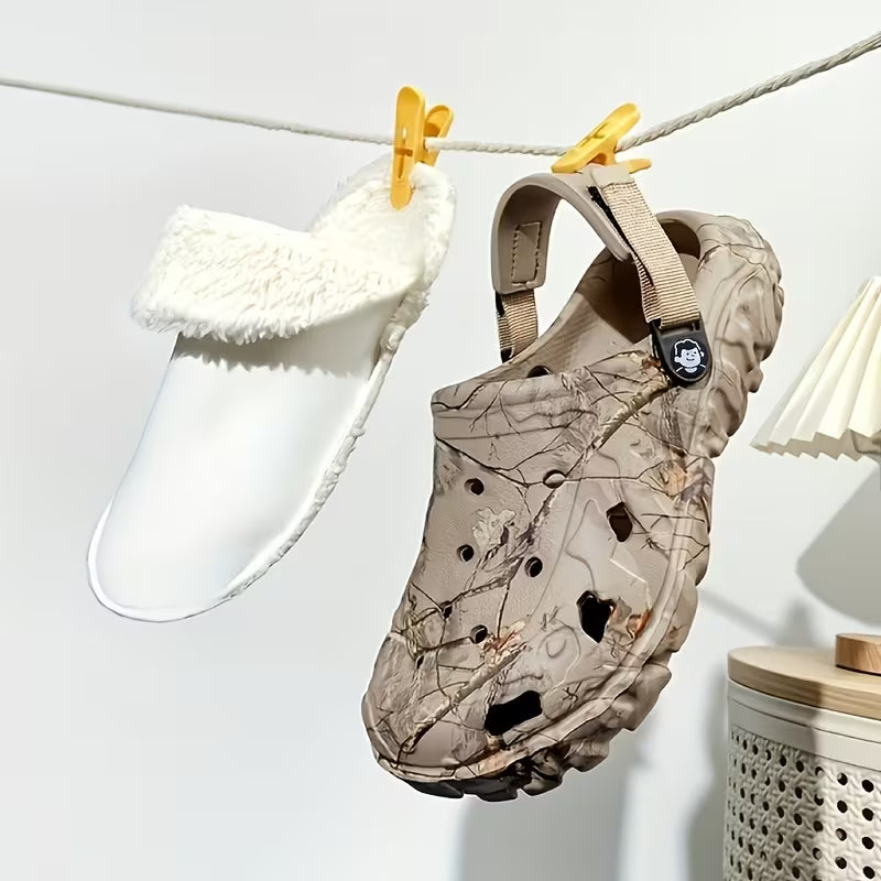 Sjoukje - Zuecos de Camuflaje Con Forro Plar y Correas Ajustables