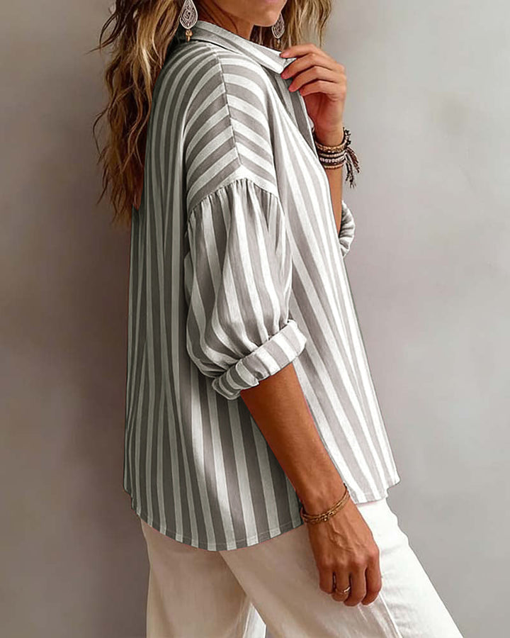 Jessy - Blusa holgada a rayas con cuello