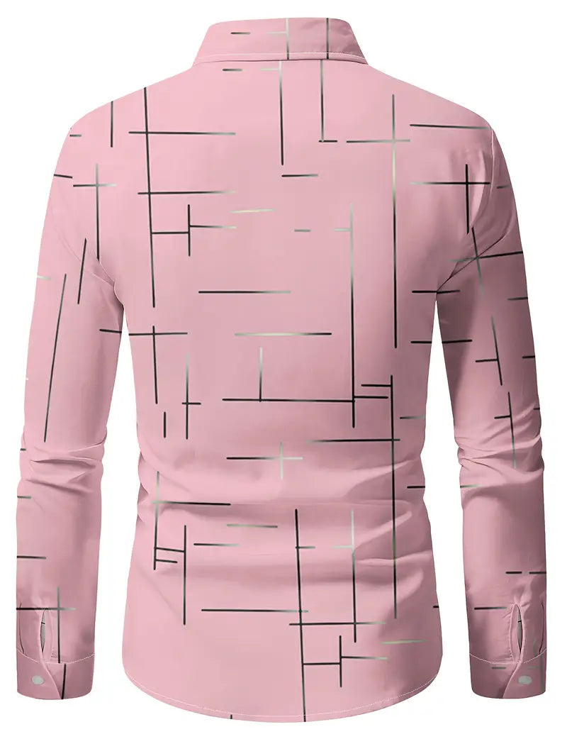 Nerio - Camisa De Manga Larga Con Estampado Geométrico