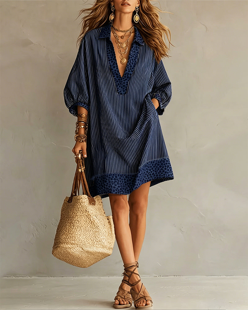 Marget - Vestido Con Paneles De Estampado De Leopardo Y Mangas Abullonadas