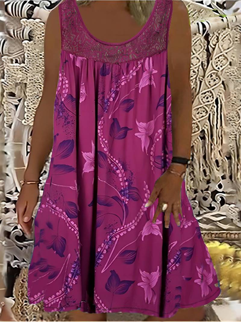 Samudri - Vestido Largo Holgado Sin Mangas y Con Cuello Redondo