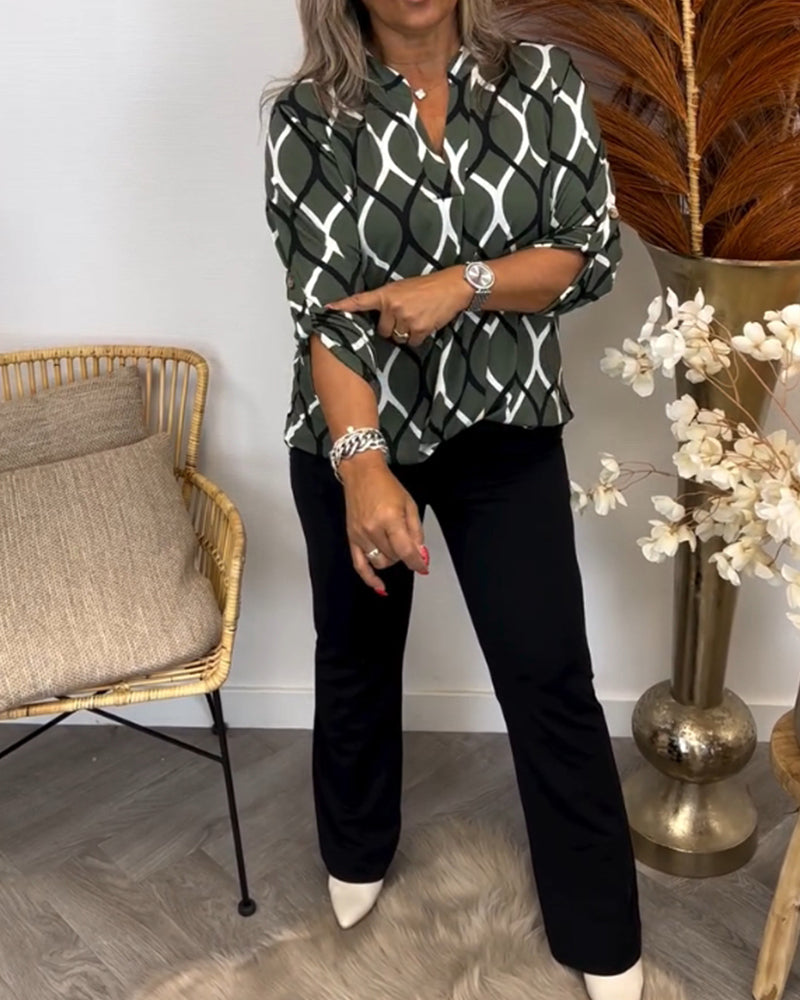 Alyce - Blusa Informal De Manga Larga Con Estampado