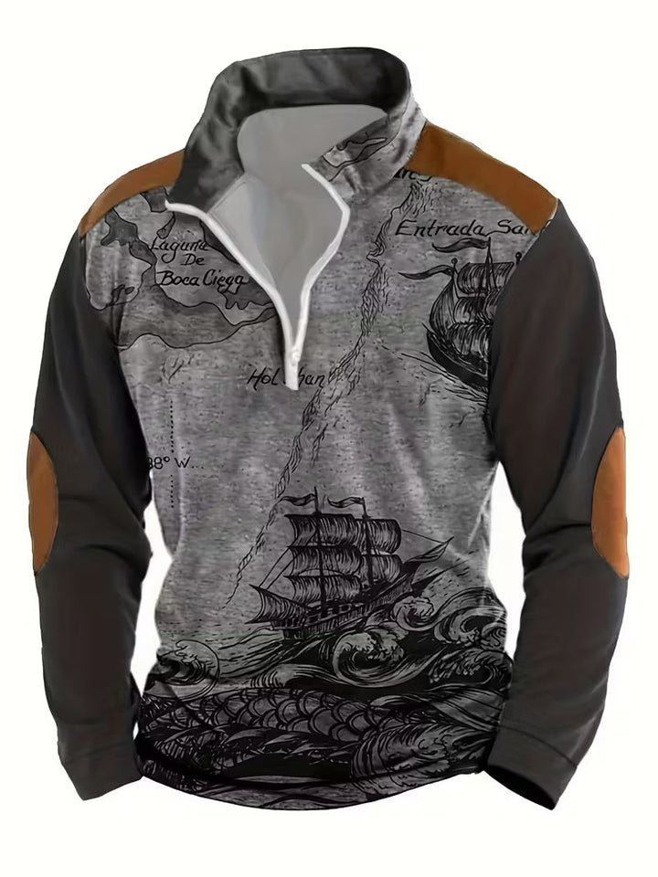 Didier - Sudadera Con Estampado 3D De Barco Pirata Vintage