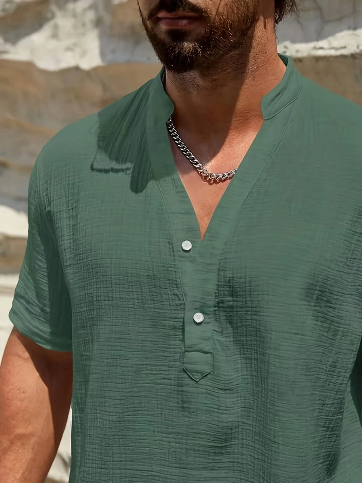 Sancho - Elegante Verano Camisa Con Cuello Alto