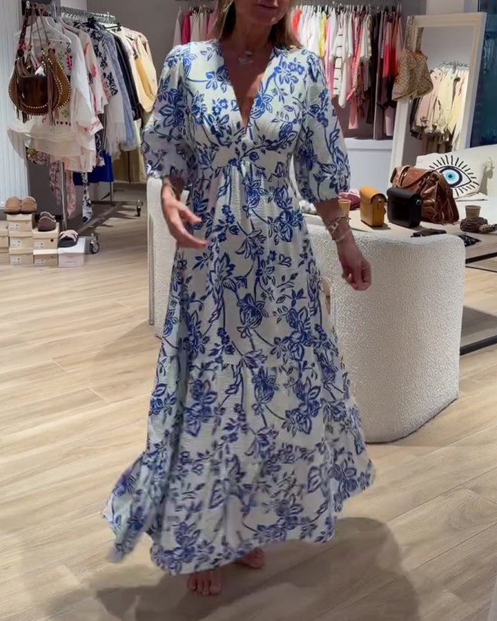 Lyssia - Elegante Vestido Largo Con Estampado Floral