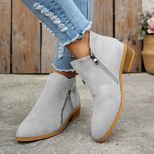Farah - Botines Ortopédicos De Cuero Con Cremallera