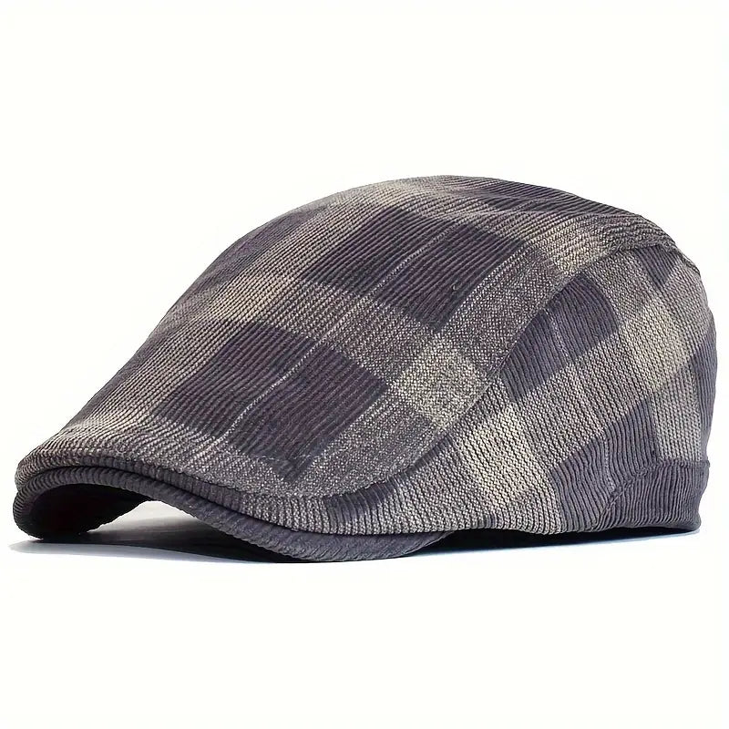 Enriko - Gorra Boina Vintage de Algodón a Cuadros