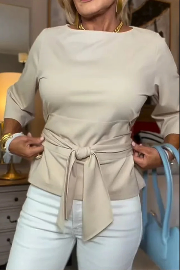 Shaniera - Top Elegante Con Lazo En la cintura
