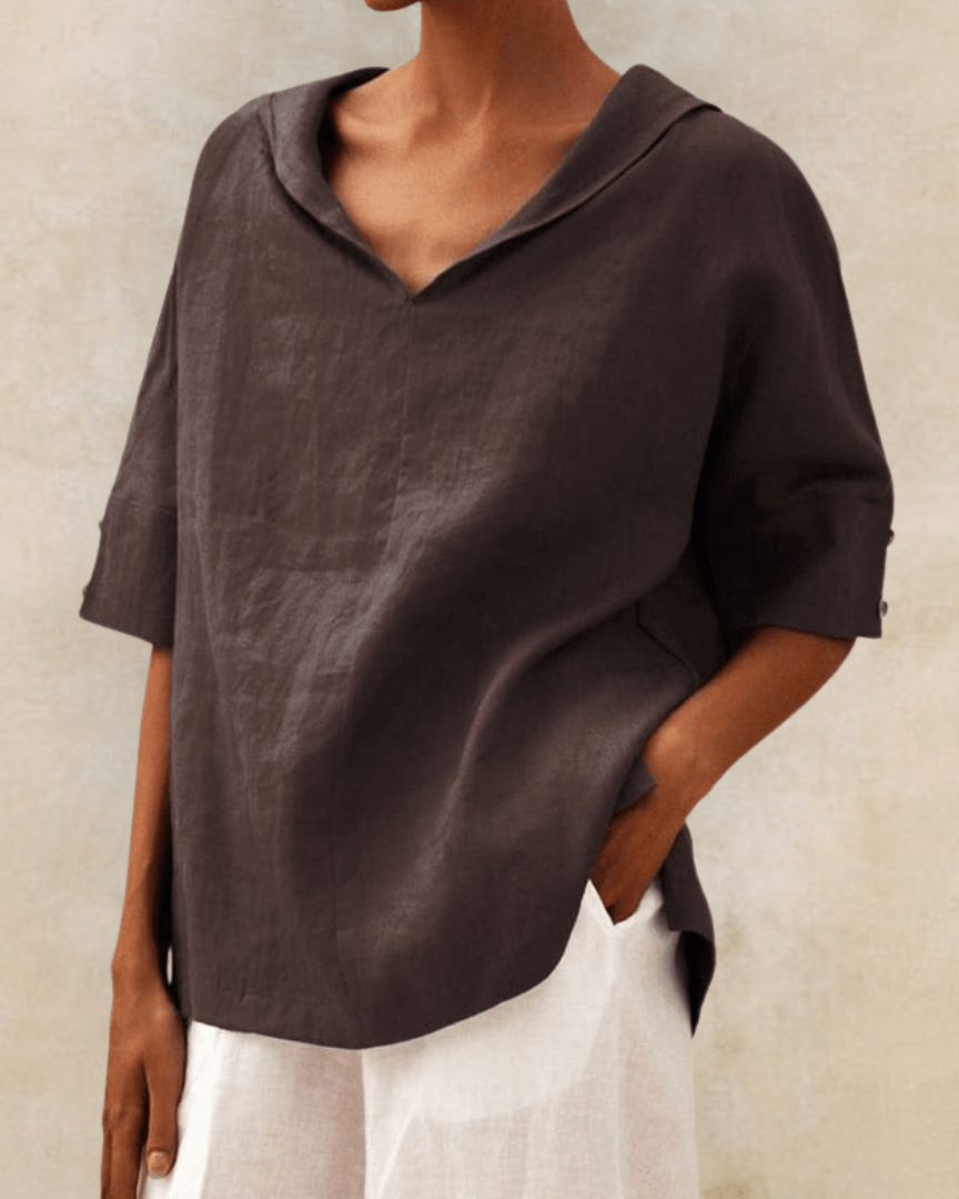 Marsica - Blusa De Lino Vaporosa Con Corte Holgado