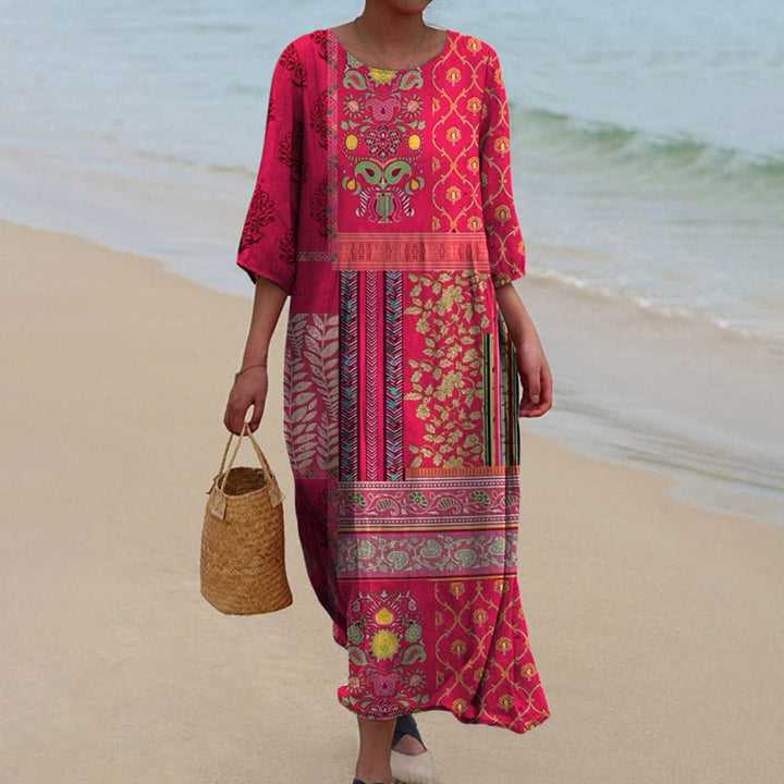 Ustinya -  Elegante Vestido Largo Boho De Corte Holgado