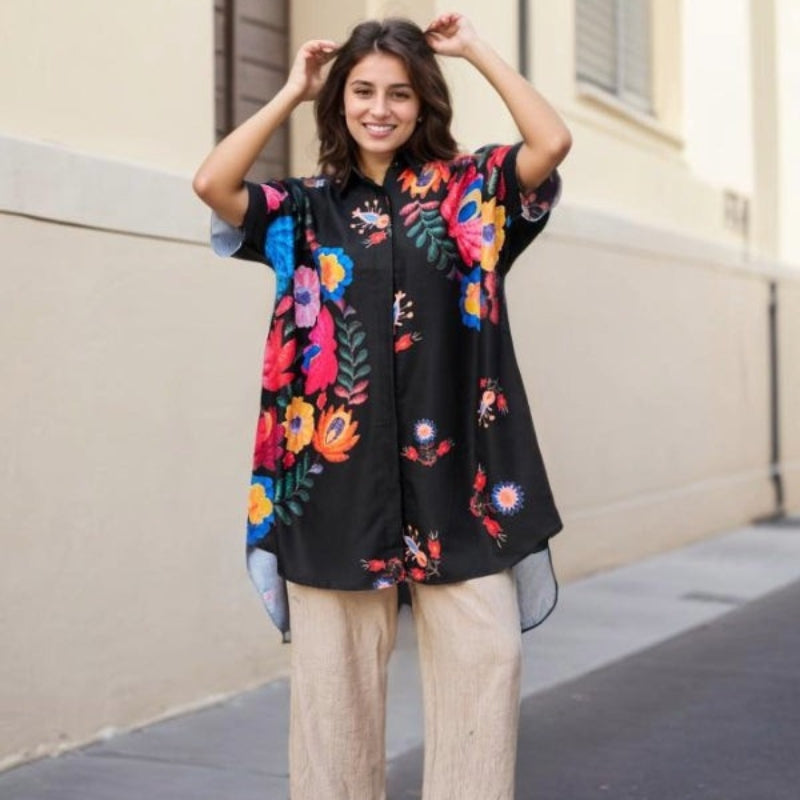 Rossella - Camisa Elegante Con Estampado Floral