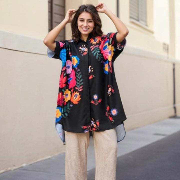 Rossella - Camisa Elegante Con Estampado Floral