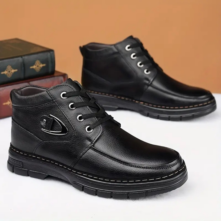 Amarjit - Botas De Cuero Con Forro Polar
