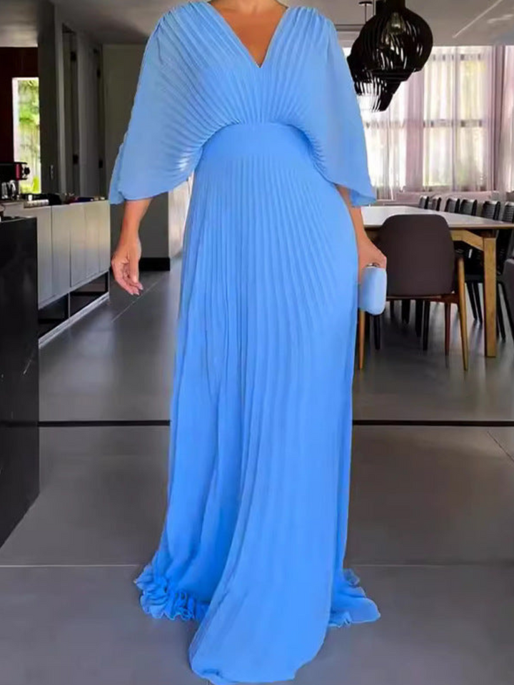 Valerija - Vestido Largo Plisado Vibrante