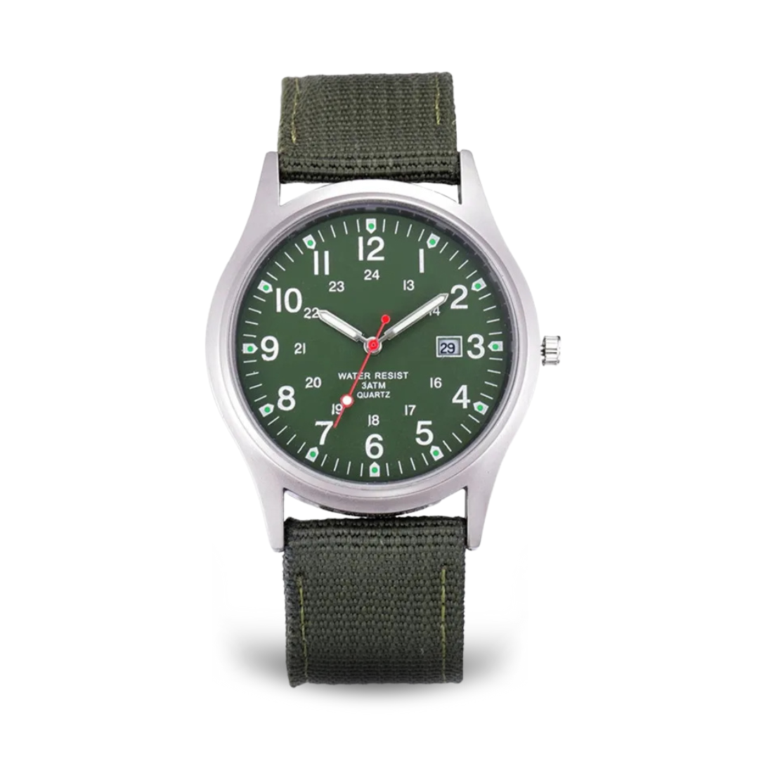 Reloj de pulsera informal inspirado en el militar