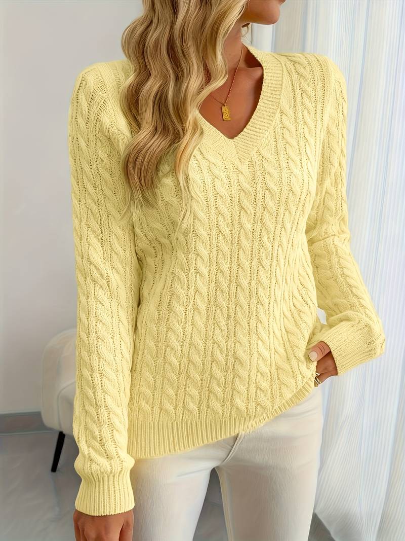 Zivah - Elegante Jersey Acanalado Con Cuello en V
