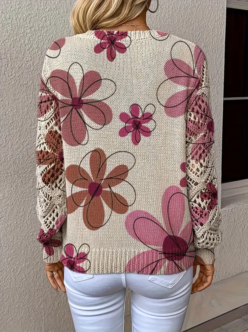 Marzena - Elegante Jersey De Manga Larga Con Estampado Floral